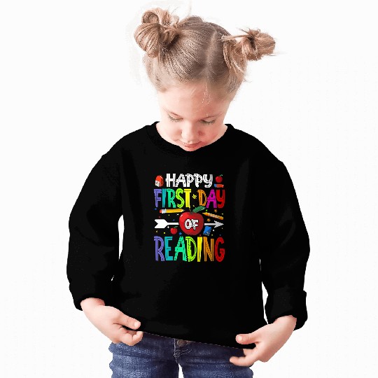 Book Fun Happy First Day Of Reading Teacher Students Sweatshirts