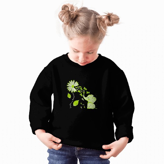 Elephant Pet Daisy Flower Lime Green Elephant Lymphoma Awareness Sweatshirts