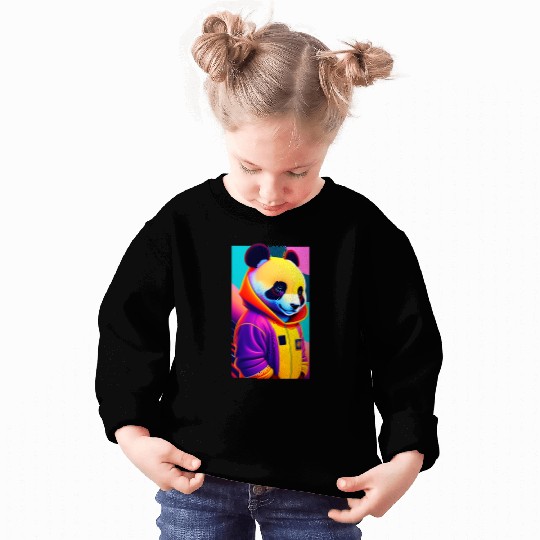 Panda Pet 60s Cartoon Style Panda Bear Underground Far Off Galaxy Sweatshirts