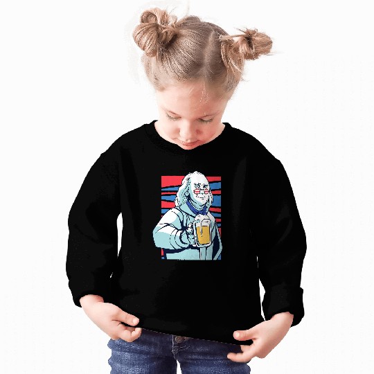Beer Fun USA president Ben Franklin having a beer Fun Sweatshirts