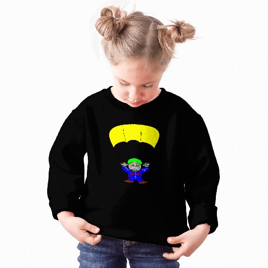 Hippo Pet Skydiving Hippo Paragliding Cartoon Sweatshirts