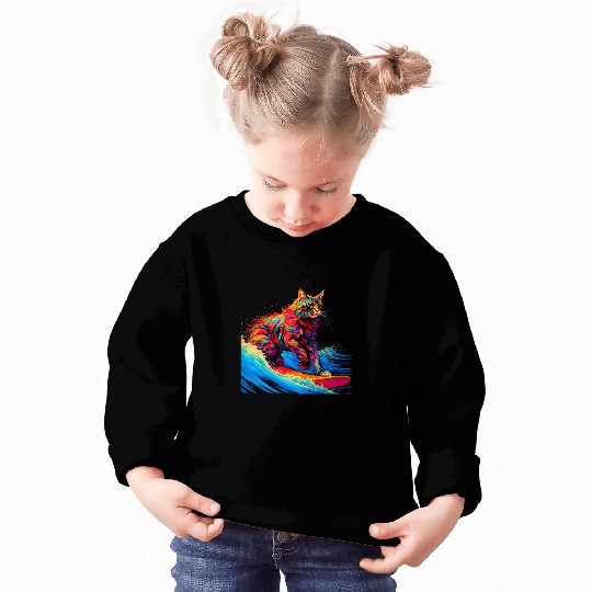 Surfing Maine Coon Cat Surf Sweatshirts