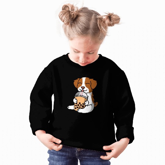 Boba Bubble Milk Tea Brittany Spaniel Dog 1 Sweatshirts