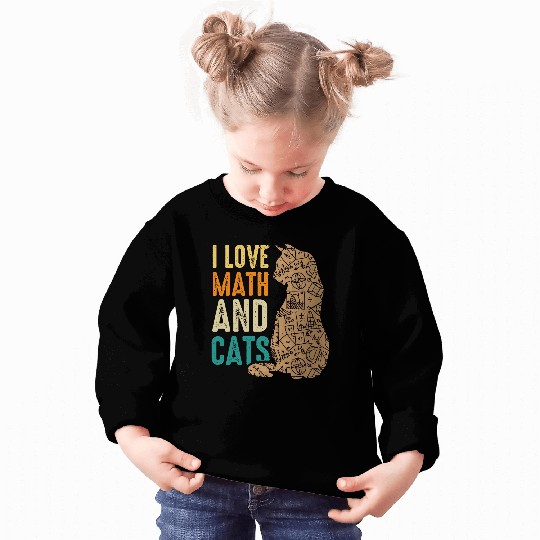 I Love Math And Cats Funny Cat Lover Math Teacher Sweatshirts