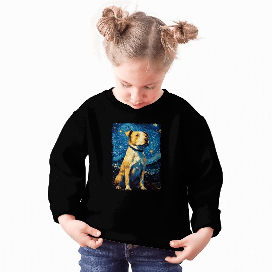 Pitbull Dog Starry Night Sweatshirts