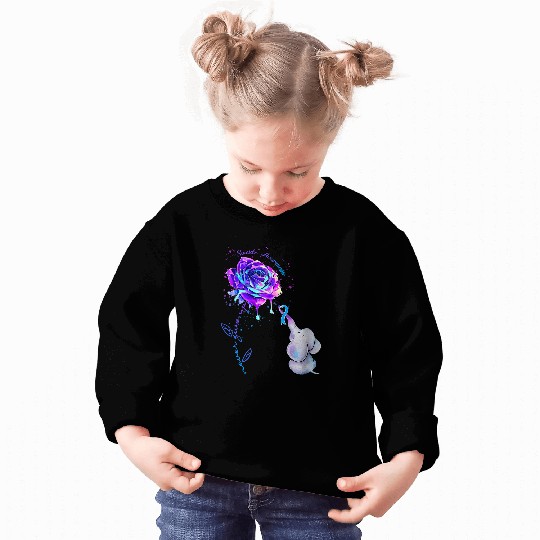 suicides prevention awareness flower elephant ribbon mens Sweatshirts