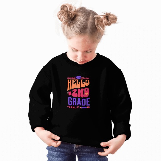 Hello Second Grade Team 2nd Grade Back to School Teacher Kid Sweatshirts