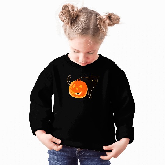 Halloween Black Cat Jack o Lantern Pumpkin Funny Sweatshirts