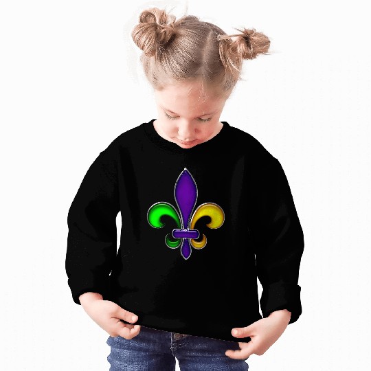 Fleur De Lis Mardi Gras Glossy Lily Sweatshirts