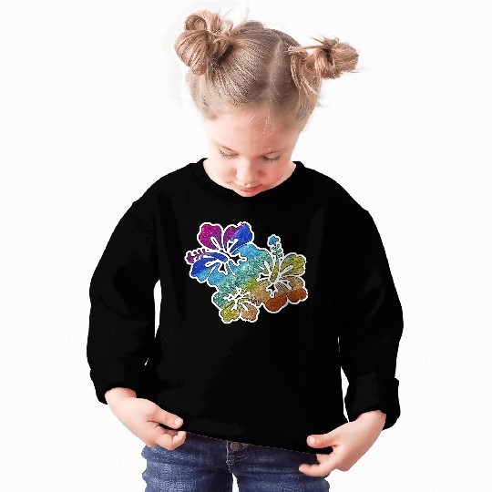 hibiscus glitter Flower Sweatshirts