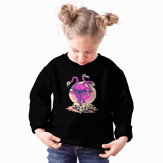 Flamingo Skull Halloween bones demon Sweatshirts