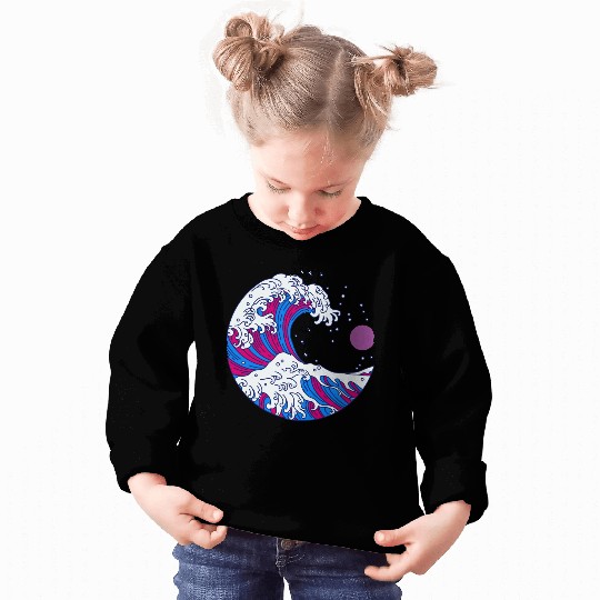 Circular Japanese Bi Wave. Bisexual Pride. Sweatshirts