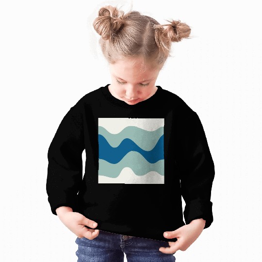 Ocean Waves Pattern - Blue and White Sweatshirts