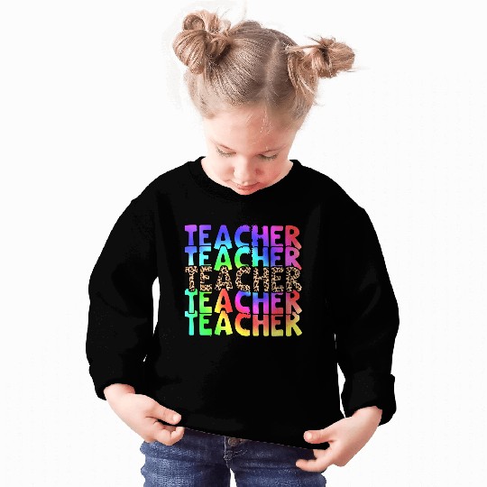 Teacher, colorful. Leopard Sweatshirts