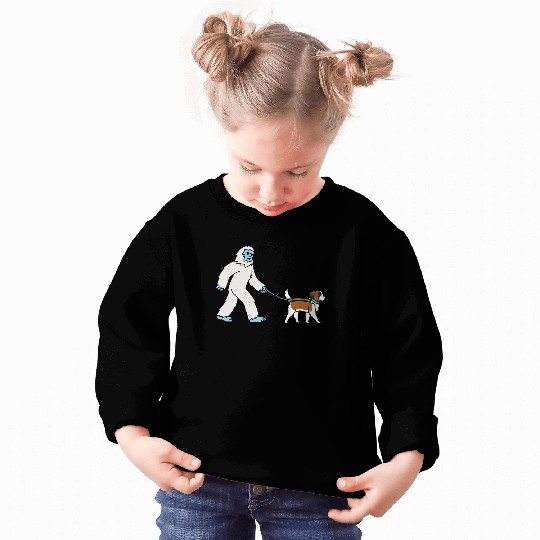 Bigfoot Sasquatch Walking Saint Bernard Sweatshirts
