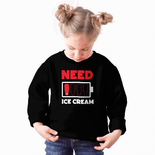 Ice Cream Battery Cone Need Ice Sweatshirts