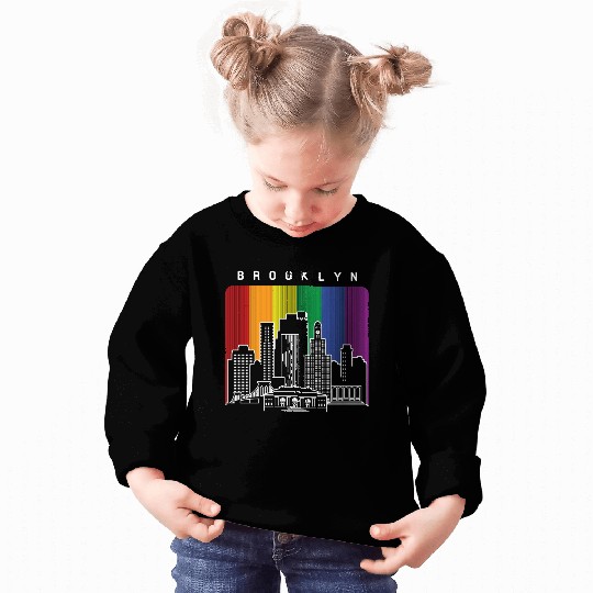 Brooklyn New York Skyline Rainbow Flag Sweatshirts