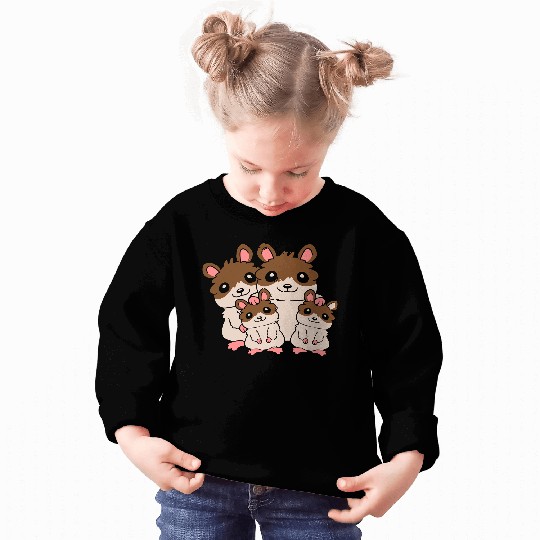Friendly hamster family kids Sweatshirts