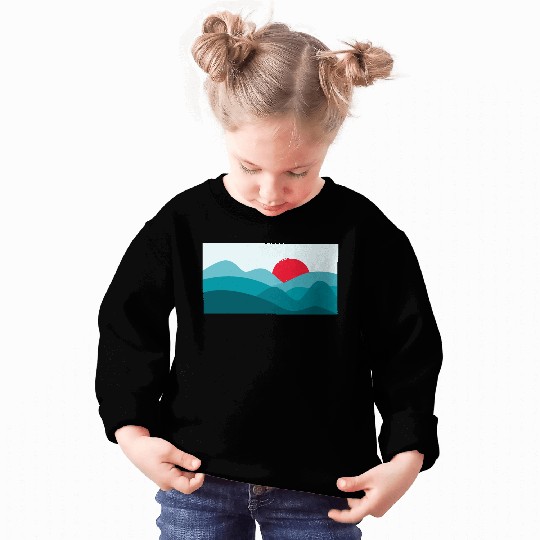 Minimalist Sun Teal Blue Sweatshirts