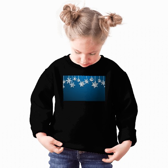 Elegant Hanging Snowflakes Navy Blue Sweatshirts