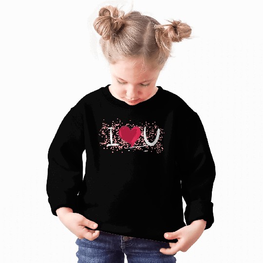dots pattern i love you heart Sweatshirts