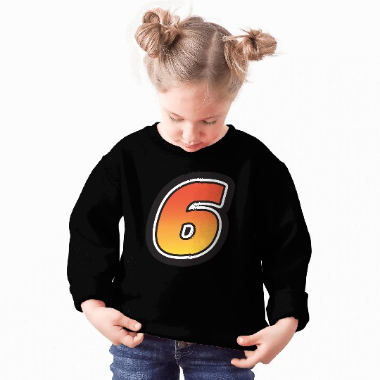 Number Six 6 Gradient Yellow Orange 3 Stroke Sweatshirts