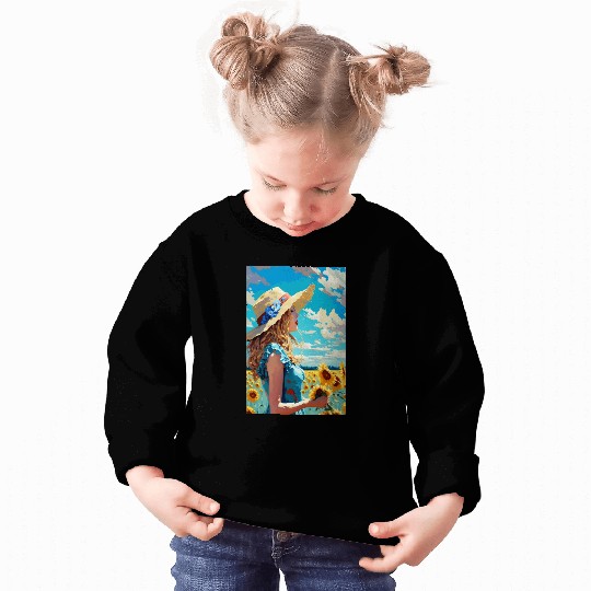 Sunflower girl summer Sweatshirts
