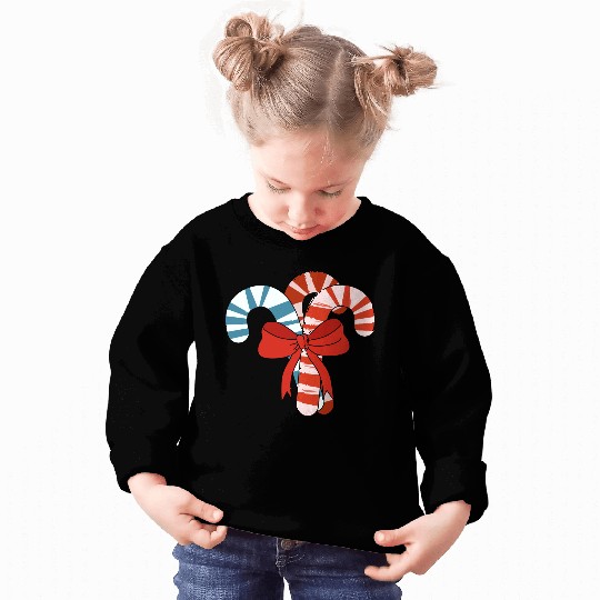 Candy Cane Christmas Bow Sweatshirts