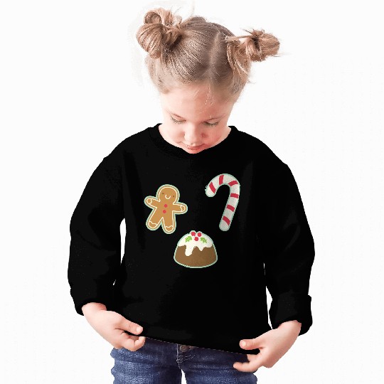 Cute Gingerbread Man Candy Cane and Christmas Sweatshirts