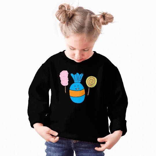 Cute Candy Holding Lollipop And Cutton Candy Sweatshirts