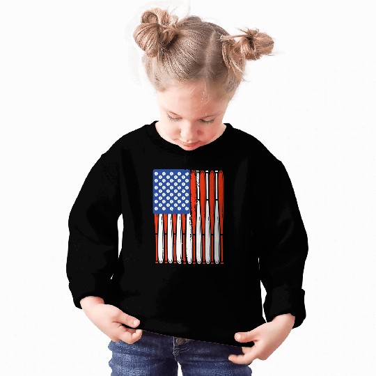 Vintage Baseball Bat American Us Flag Gift Sweatshirts