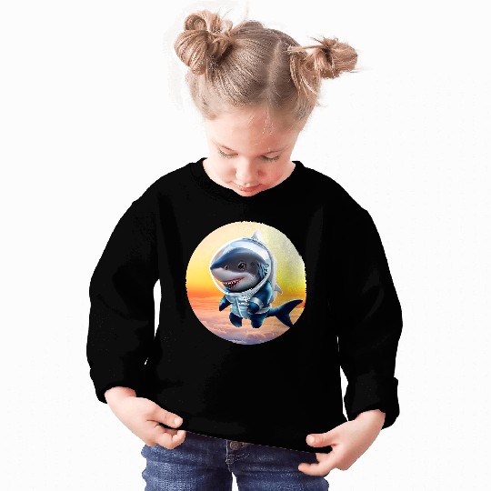 Shark astronaut at sunset Sweatshirts