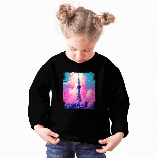 Aesthetic Tokyo Skytree Vaporwave Japanese Sight Sweatshirts