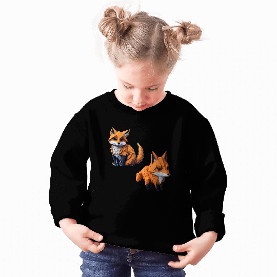 Tangram Fox Stickers Sweatshirts