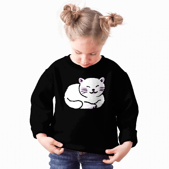 Sleepy White Cat Sweatshirts