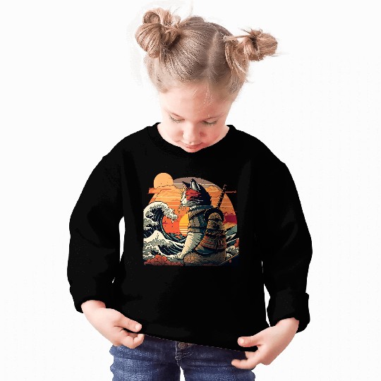Samurai Cat vs The Great Wave Sweatshirts