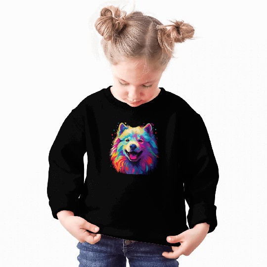 Watercolor Colorful Samoyed Sweatshirts