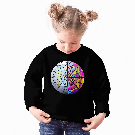 colorful spider web stained glass Sweatshirts