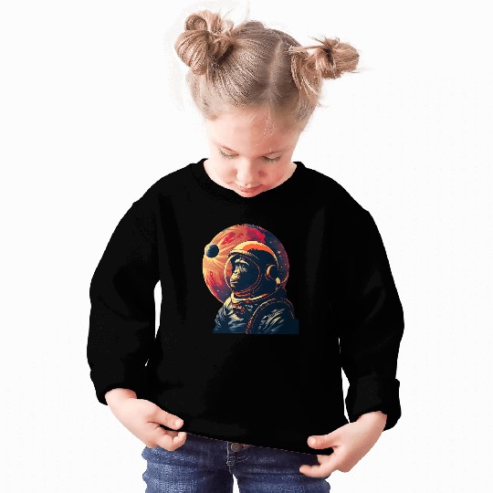 Space Vintage Travel Astronaut Monkey Sweatshirts