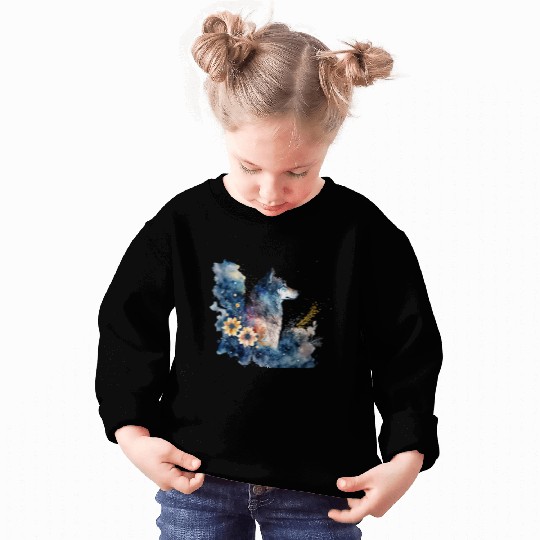 Wolf Print, Cosmic Wolves, Animal Print, Cosmos Sweatshirts