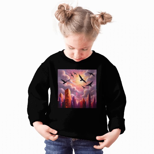Geometric Twilight City Sweatshirts