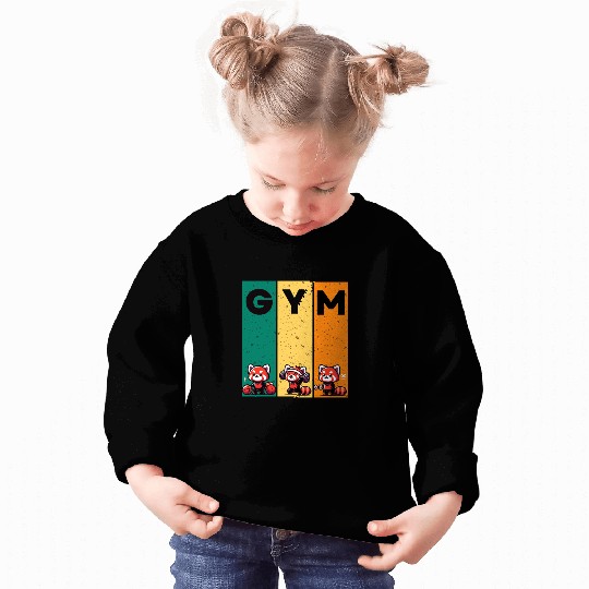 gym red panda funny workout Sweatshirts