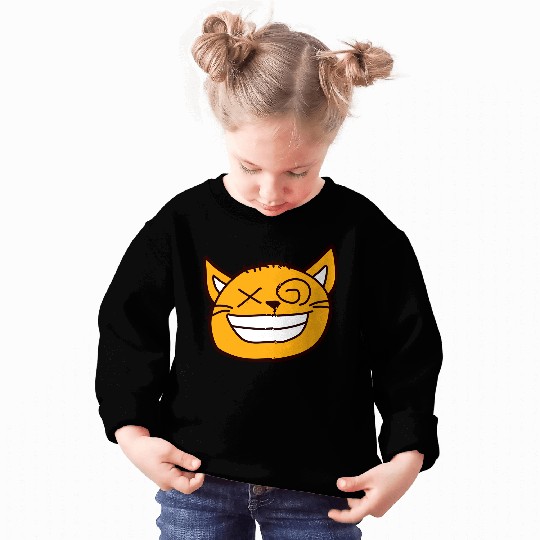 Crazy Cat Weird Funny Eyes Cool Grimace Cartoon Sweatshirts