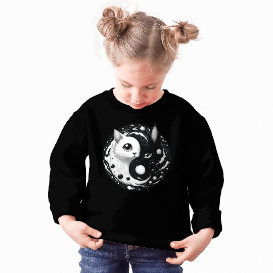 Ying and Yang Cats Asian Meditation Gift Idea Sweatshirts