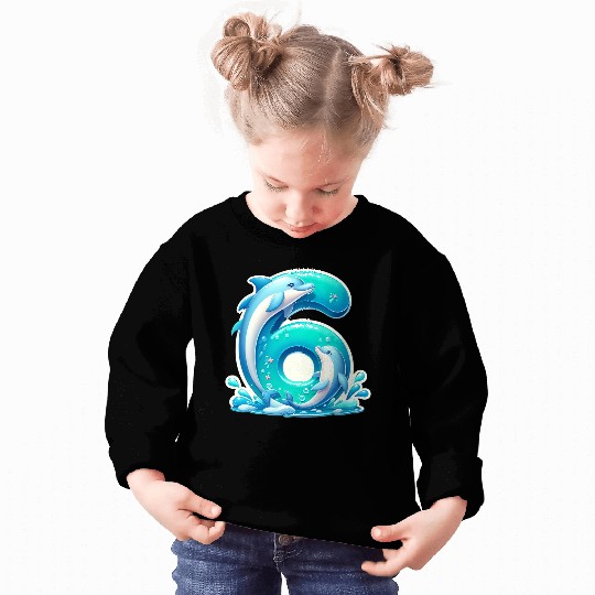 Ocean-Themed Number 6 Kids Design Sweatshirts