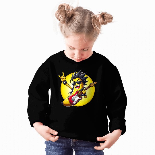 Cool Banana Playing Guitar Sweatshirts