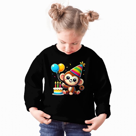 Monkey Kid Celebrating Birthday Sweatshirts