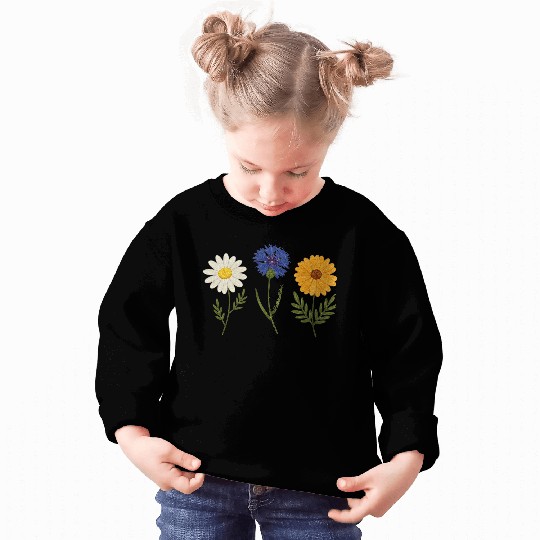 Wildflower Trio Daisy Cornflower Marigold Sweatshirts