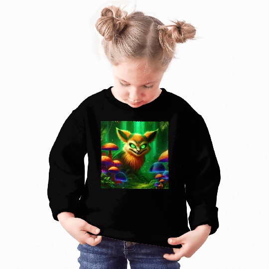Demon Fox in Enchanted Forest – Fantasy Creature Sweatshirts