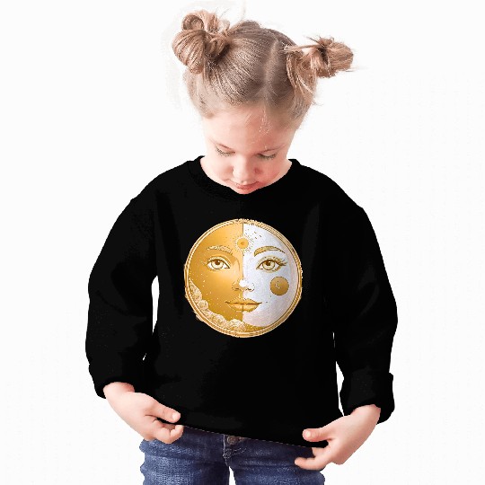 Celestial  Lunar Sun Face Art Sweatshirts
